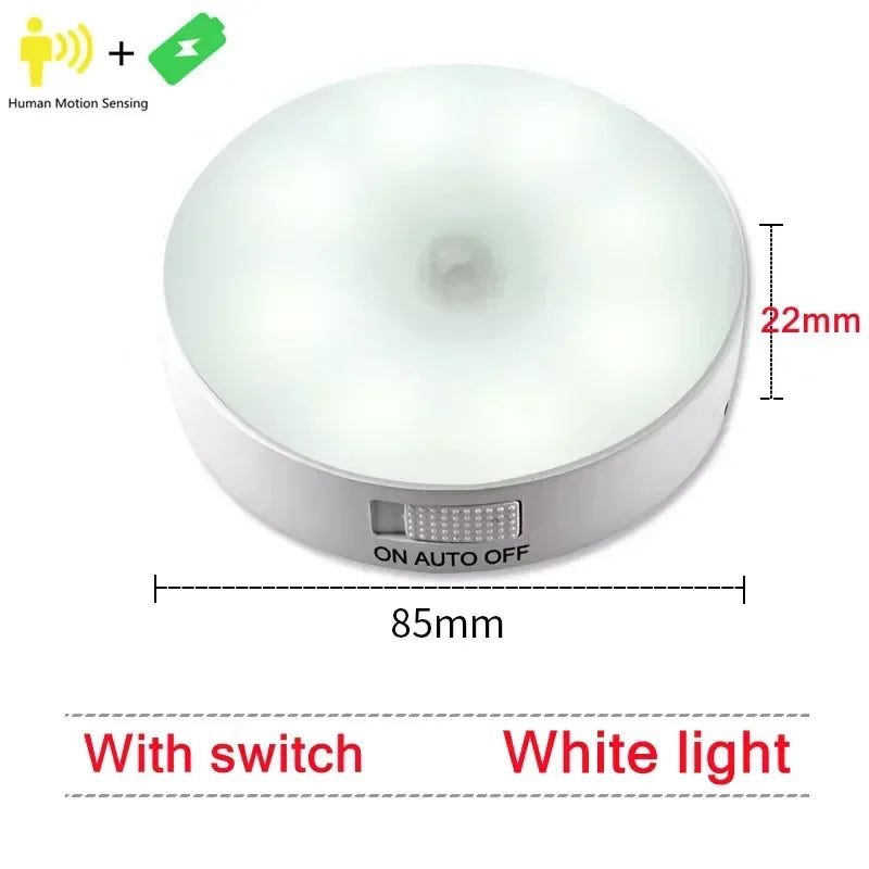 USB Charging Smart Sensor Lamp LED Human Body Induction Night Light Bedside Bedroom Home Corridor Lighting 8 LEDs Mini Wall Lamp