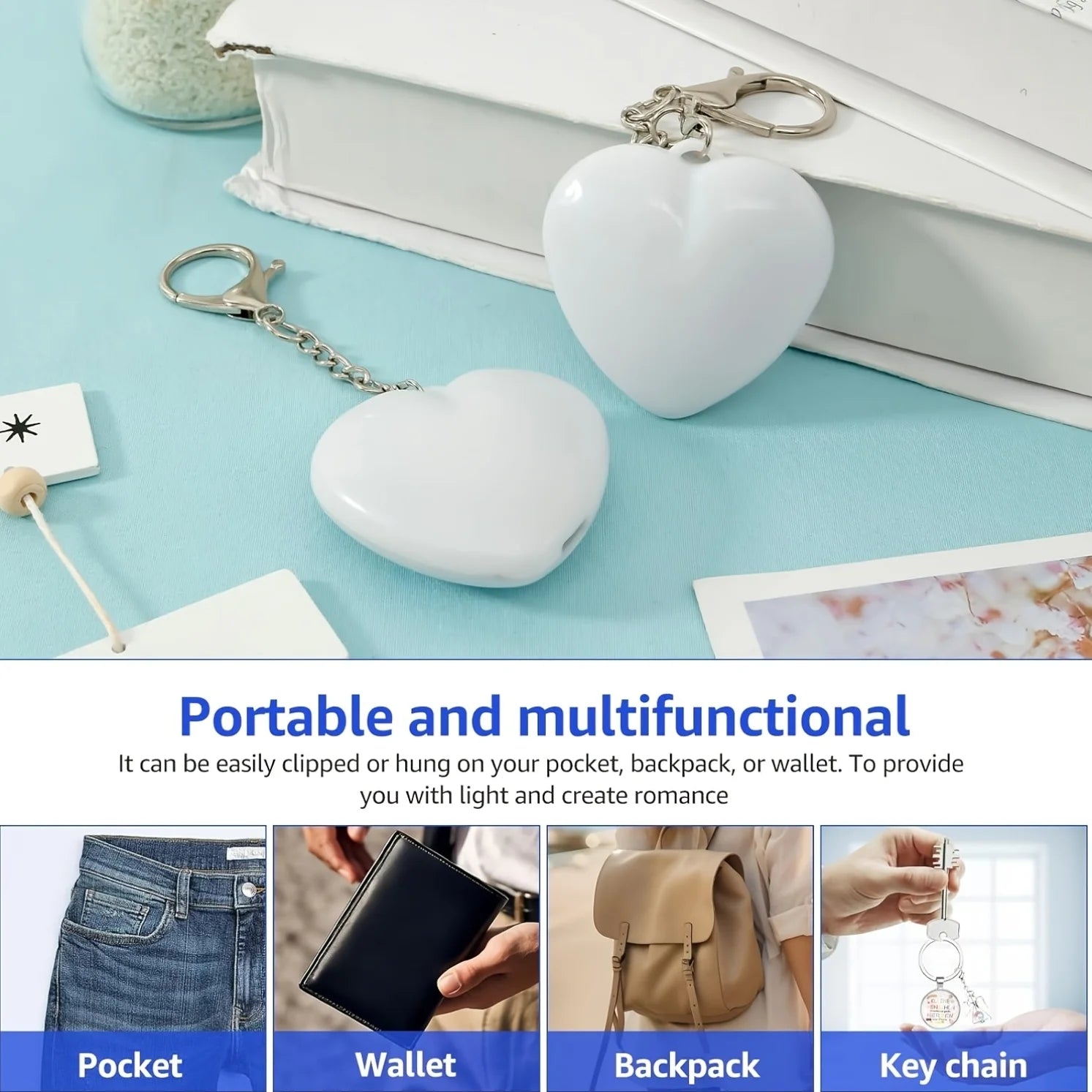 3pcs Purse Light, LED Night Light with Auto Sensor & Touch Control, USB Rechargeable, Portable Mini Light for Handbag Backpack W