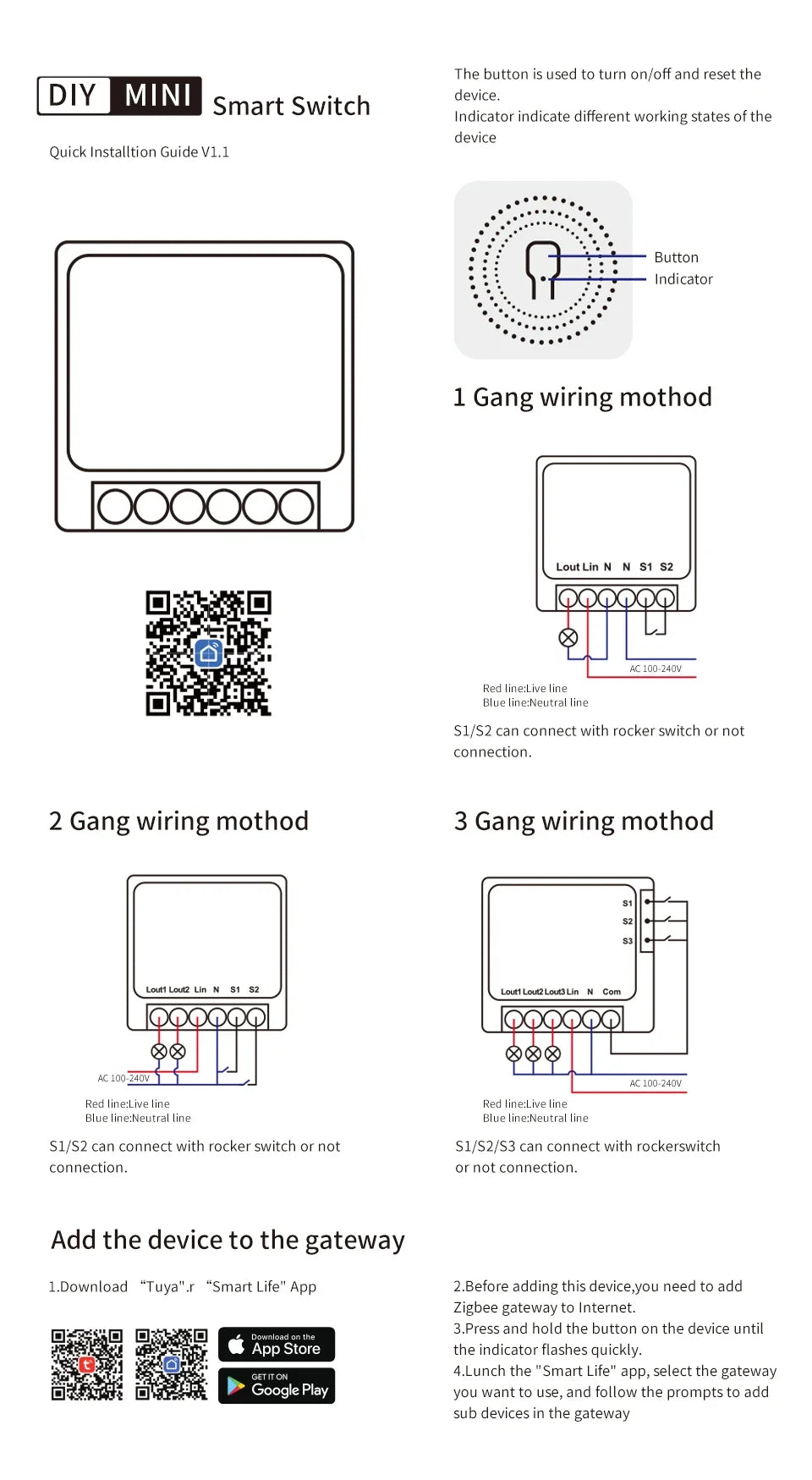 Tuya ZigBee Smart Switch Intelligent Remote Module AC100-240V 1/2/3CH Relay Breaker Smart Life App Works with Alexa Google Home