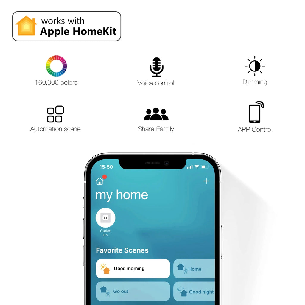 Smart WIFI Wireless16A Socket for Apple Homekit WiFi Smart Timing EU Plug Outlet Siri Alexa Google Home Voice Control