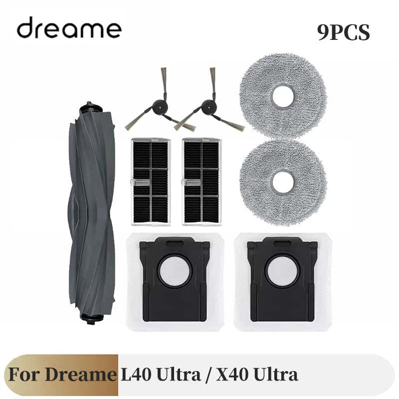 For Dreame L40 Ultra / X40 Ultra Vacuum Cleaner Accessories Main Side Brush HEPA Filter Mop Cloths Dust Bag Spare Parts