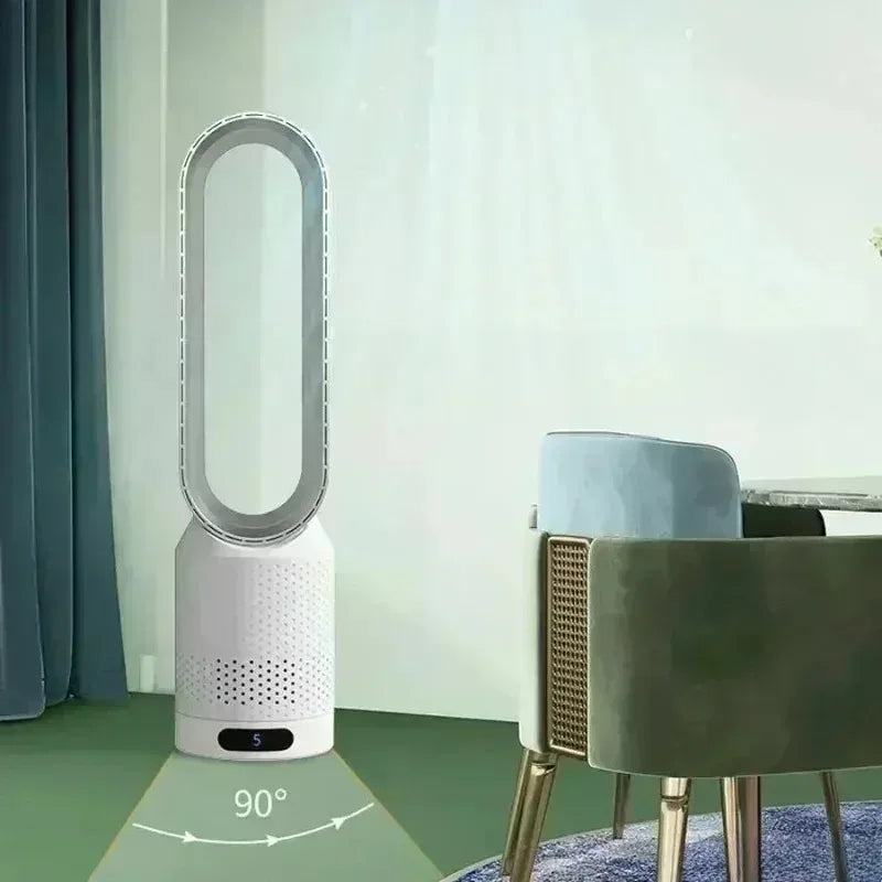 Smart Bladeless Fan with Remote Control 8 Gear Wind Speed Intelligent Timing 90° Oscillating Quiet Cooling Fan for Home Office