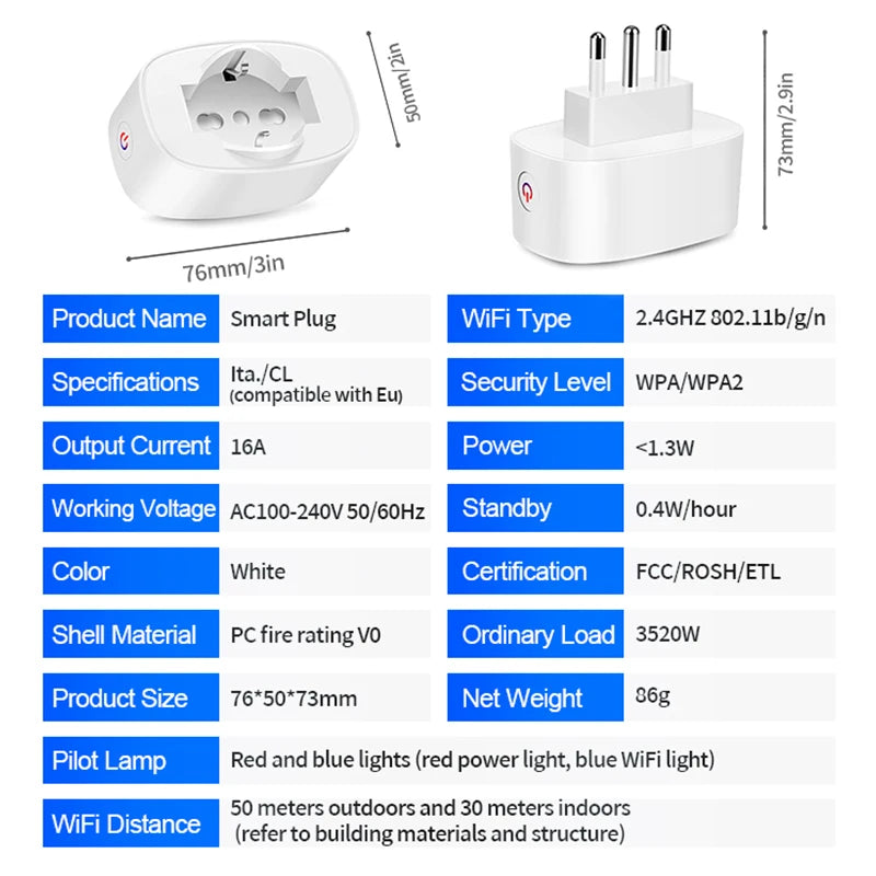 Italian Chilean Plug EU Compatible Zigbee Smart Socket BSD60 16A20A Power Monitor App Remote Control for Alexa Google Assistant