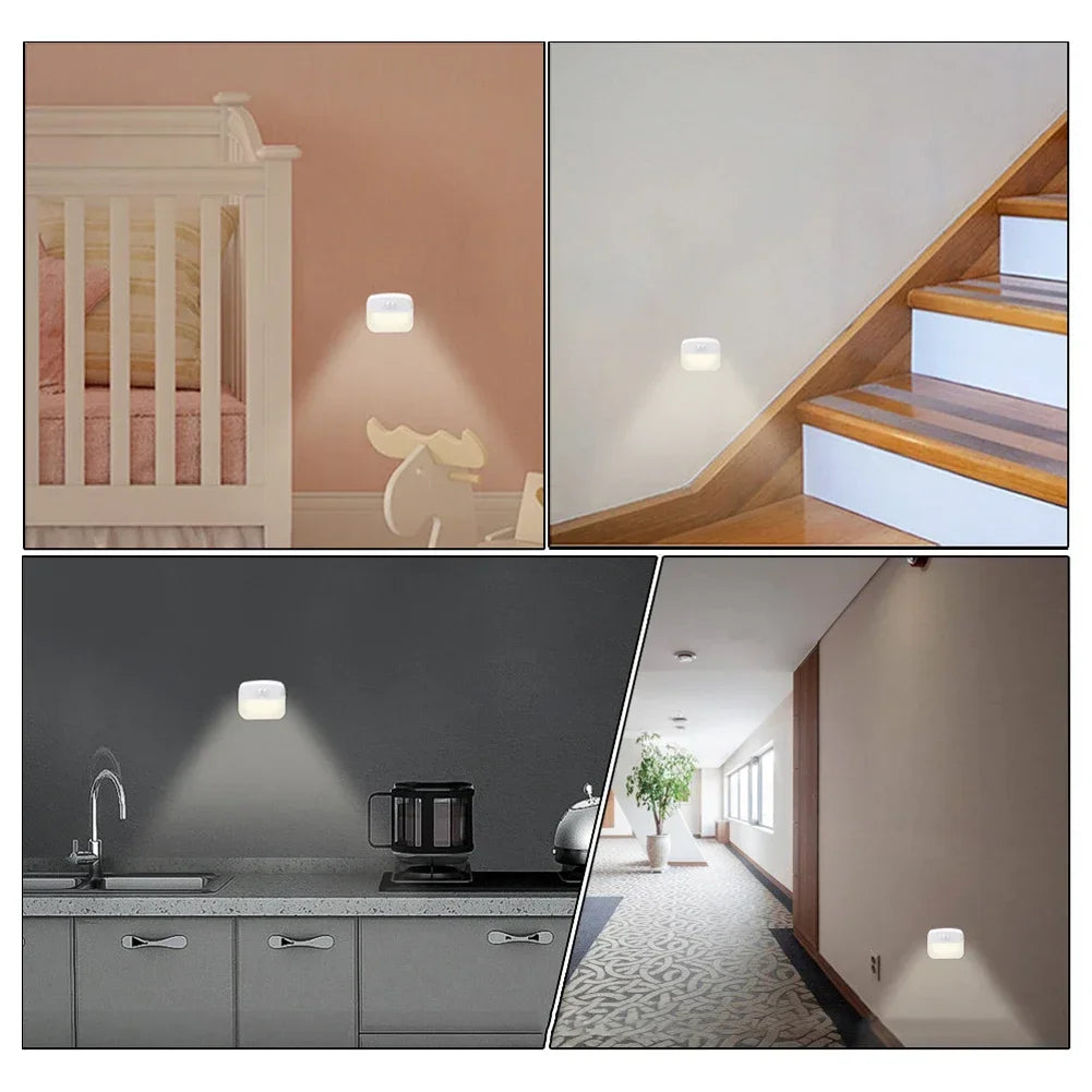 Auto ON/OFF LED Smart Night Lamp Under Cabinet Light PIR Motion Sensor Kitchen Bedroom Light for Night Cupboard Closet Stairs