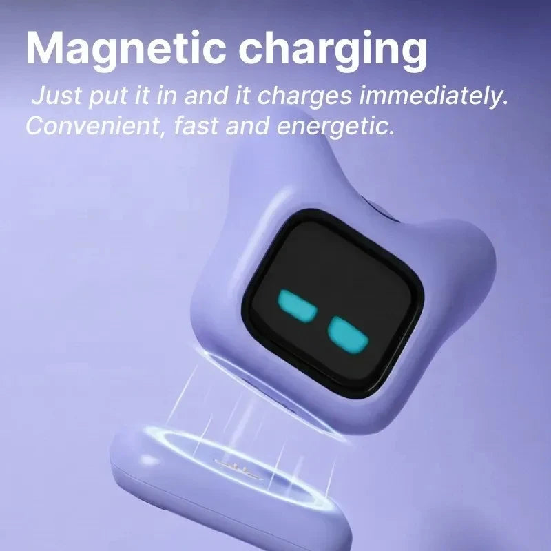 Dual Use Car & Home AI Pet Robot Dynamic Expression Voice Interaction Magnetic Fast Charging Smart Companion Toy For Boys Girls