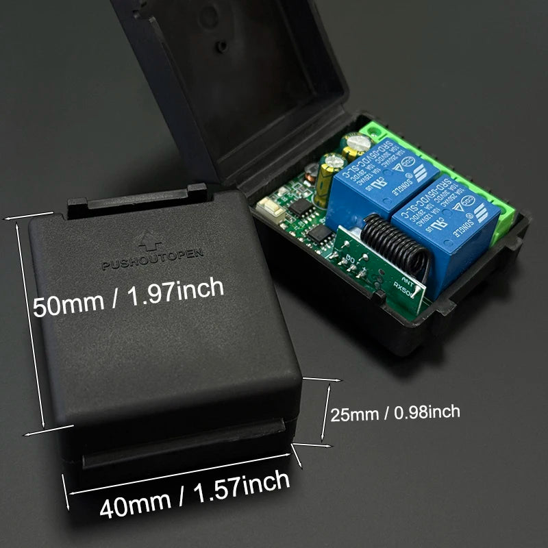 DC 6-30V and AC 85-250V 433MHz RF Wireless Remote Control Switch 2CH Receiver Relay For Garage Door Gate Motors Curtain Lighting