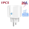 16A/20A Smart Plug WiFi Socket EU With Power Monitor Timing Function  Works With Tuya Smart Life APP Control Alexa Google Home