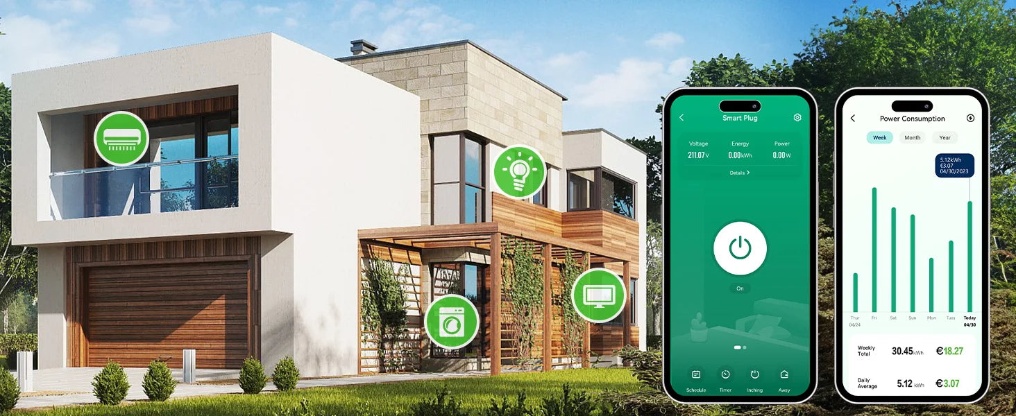 WiFi EU Socket 16A Smart Outdoor Waterproof Electric Socket Smart Plug With Electricity Metering Alexa Google Home Vesync App