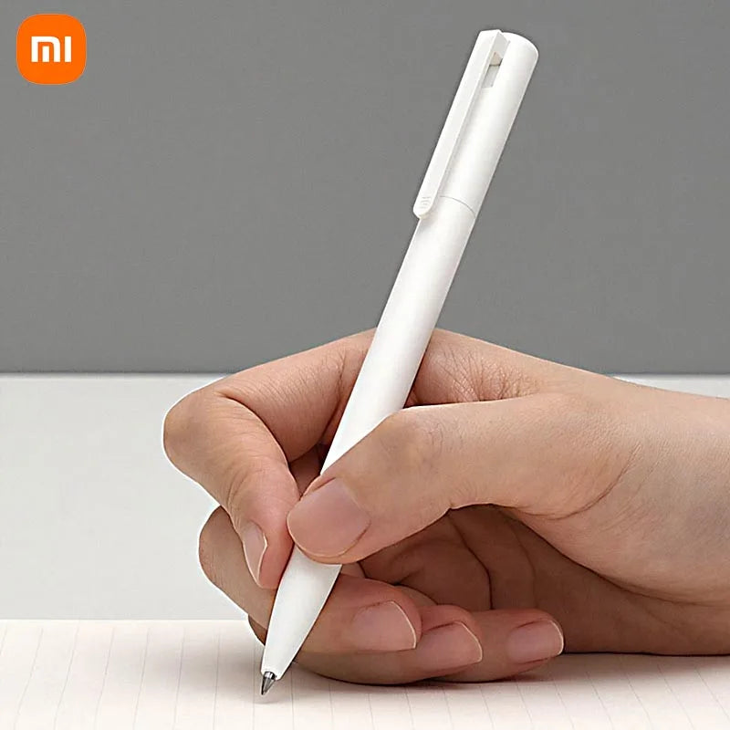 Xiaomi Gel Pen Smooth 0.5mm Writing Lightweight Grip Core Press Out Black/Blue Ink Spring Nib Signing Pen For Work Study