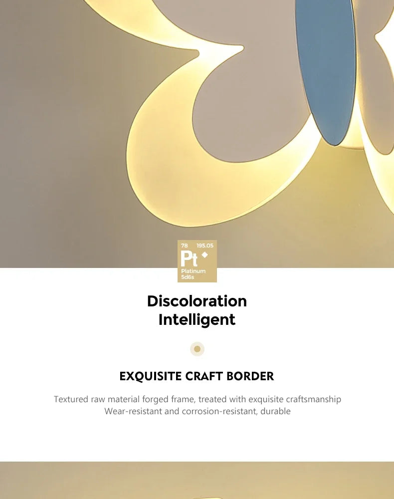 Modern LED Butterfly Wall Light For Bedroom Children's Room Bedside Wall Lamp Creative Personality Wall Decor Butterfly Sconce