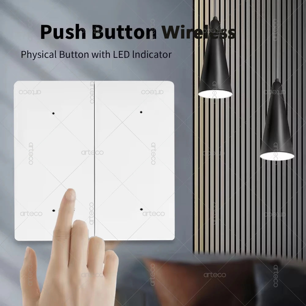 Tuya ZigBee Wireless 4 Gang Scene Switch Push Button Controller Battery Powered Smart Life App Home Automation For Zigbee Device