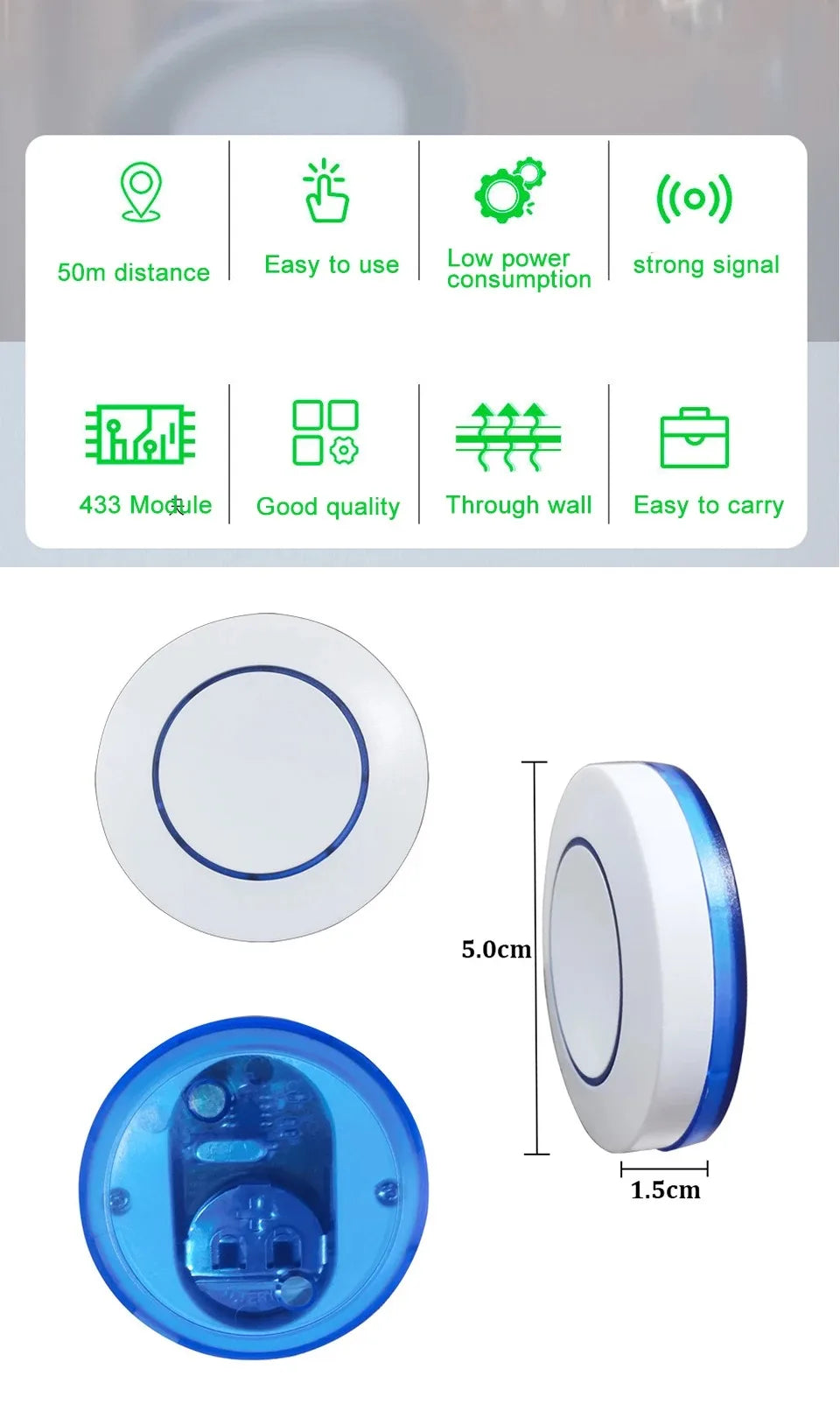 RF 433MHz Wireless Light Switch 220V 110V 10A Relay Controlle Mini Round Button Wall Panel Switch Remote Control For LED Lamp