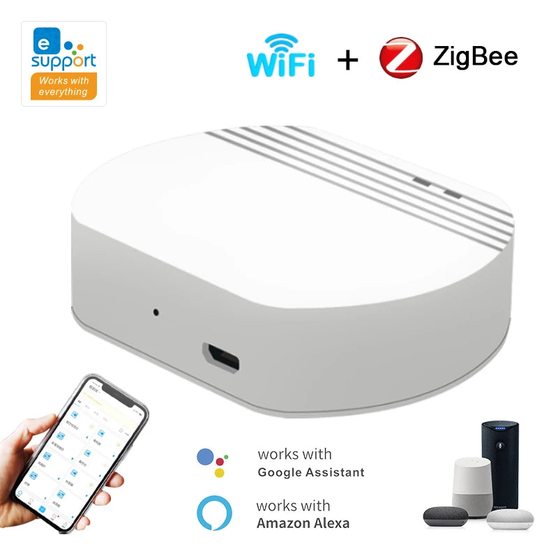 ZigBee 3.0 Smart Gateway Hub Wireless Bridge eWeLink APP Smart Home Automation Works With Alexa Google Assistant Alice