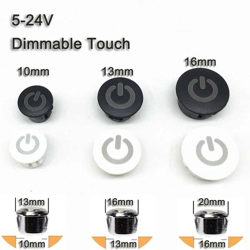 Smart Home Touch Sensor Button Dimmable Controller 19mm Switch for DC5V 12V 24V Smart Home Led Tape LED Dimmer Customized
