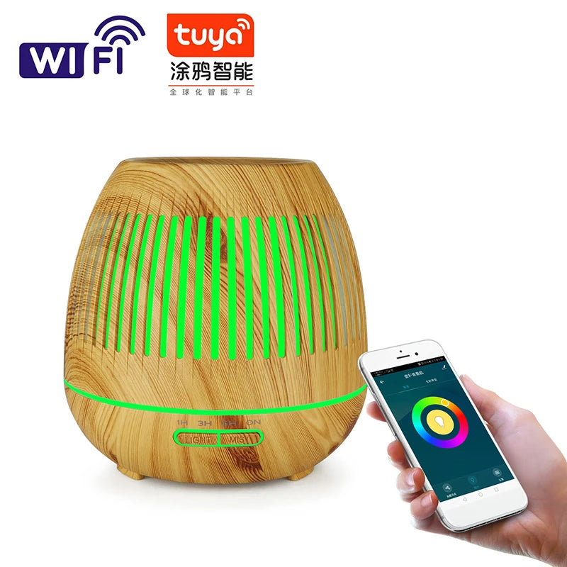 WiFi Smart 550ML Electric Aroma Diffuser Essential Oil Diffuser Air Humidifier Ultrasonic Remote Control Mist Maker Home