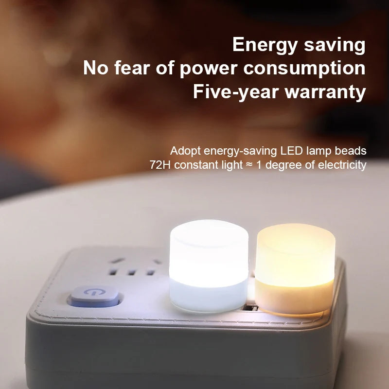 1Pcs/3Pcs Mini USB Night Light Eye Protection Book Reading Light USB Plug Power Charging LED Night Lamp Colorful Light for Party