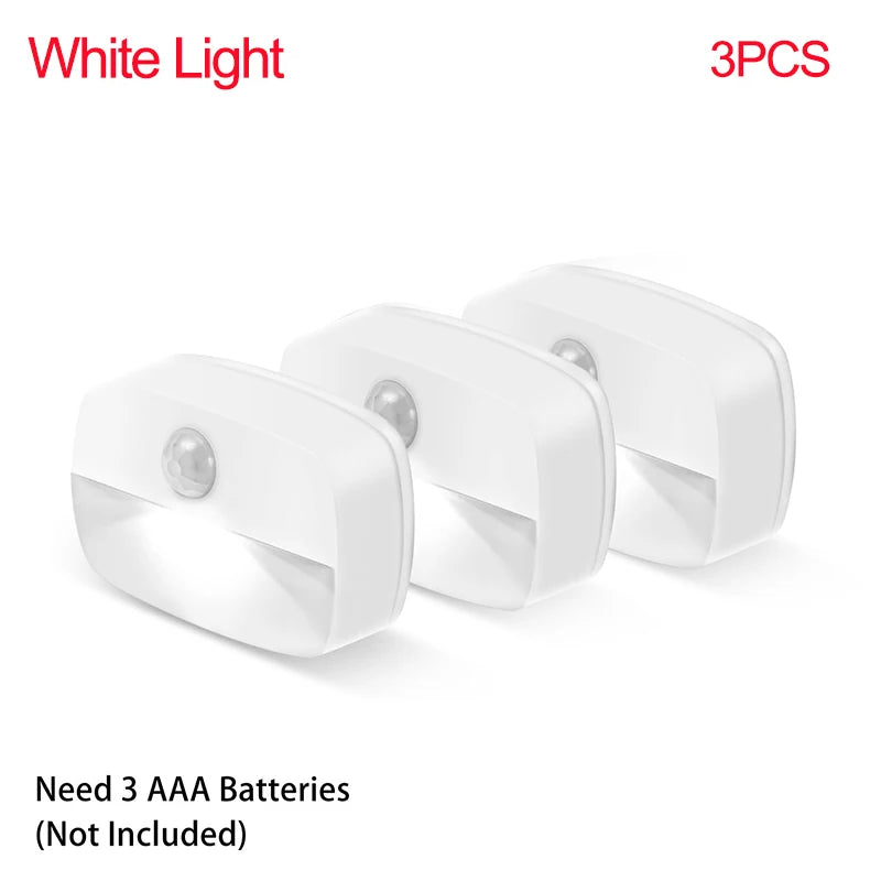 Auto ON/OFF LED Smart Night Lamp Under Cabinet Light PIR Motion Sensor Kitchen Bedroom Light for Night Cupboard Closet Stairs