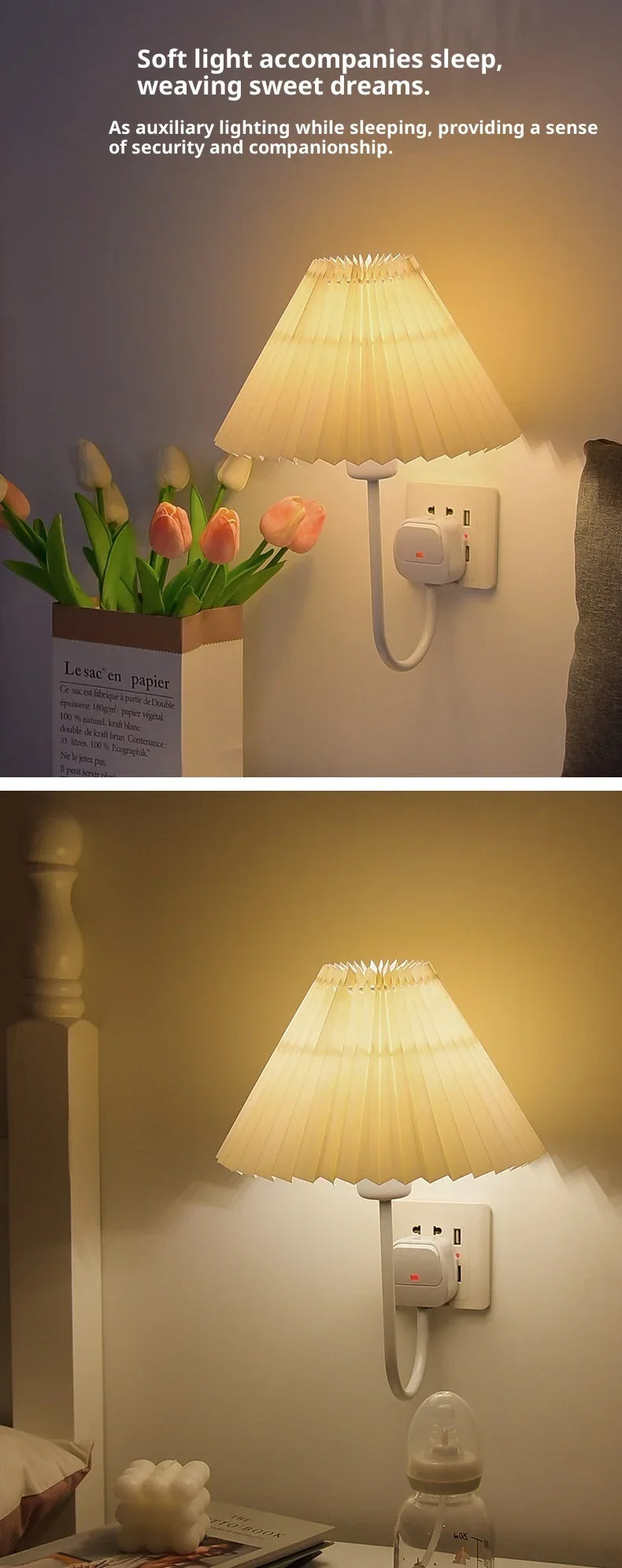 Remote Control Led Night Light Plug-in Eye Protection Sleep Soft Light Confinement Baby Feeding Wall Lamp Bedroom Bedside Lamp