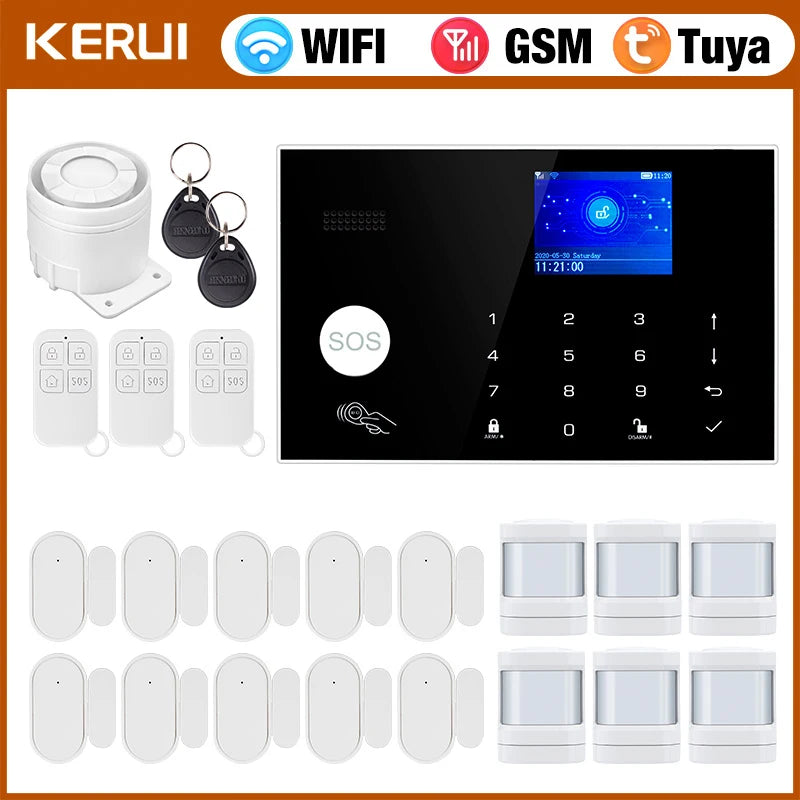 KERUI G30 Alarm System for Home WIFI GSM Security Alarm Panel with Temperature and Humidity Display Work Alexa Tuya Smart App