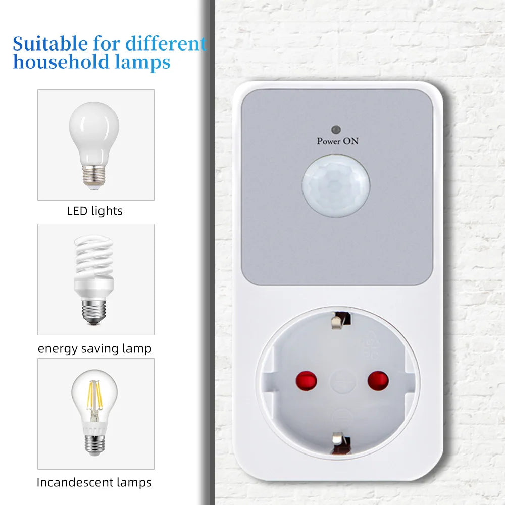 Automatic Induction PIR Infrared Sensor Socket Night Lamp Holder 110-240V 120° Degree Wide Angle Automatic Induction EU FR US UK