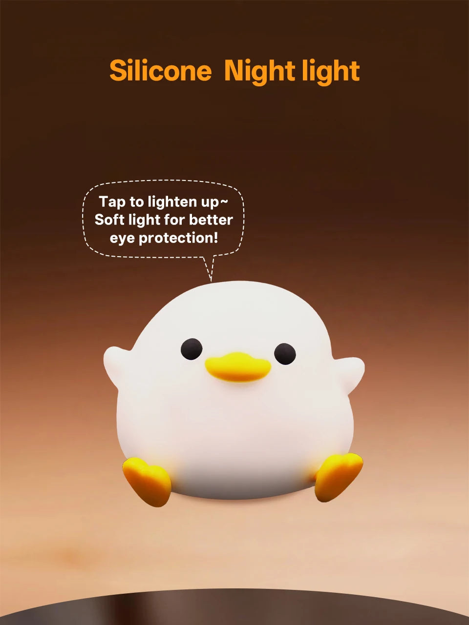 GGbingo Rechargeable Night Light LED Cartoon Animal Silicone Lamp for Kids Touch Sensor Timer USB Children's Room Dec