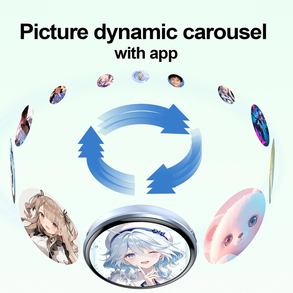 DIY Electronic Badge JPG GIF Video Dynamic Display Badge Anime Digital Display Badge Phone APP User-defined Picture Badge