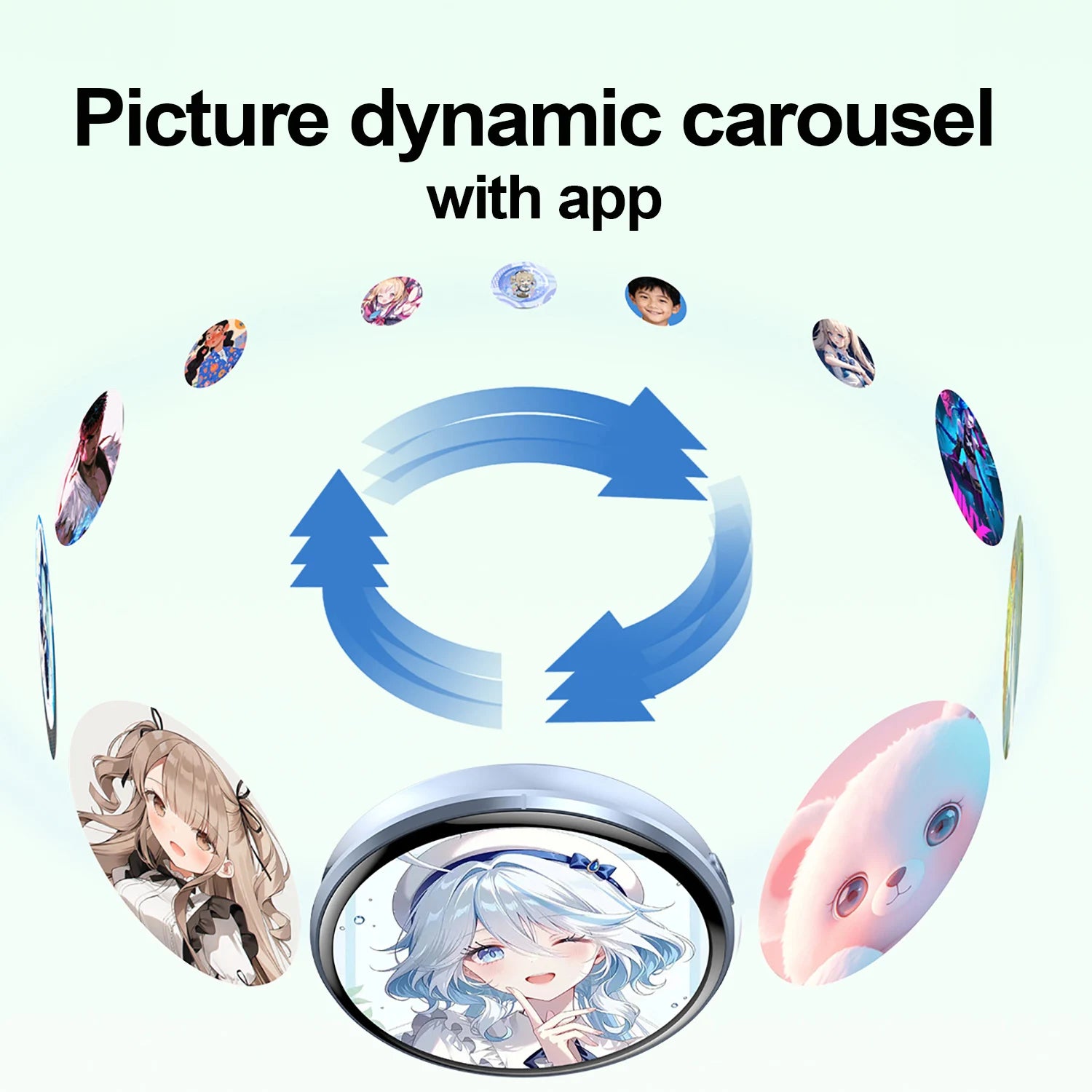 DIY Electronic Badge JPG GIF Video Dynamic Display Badge Anime Digital Display Badge Phone APP User-defined Picture Badge