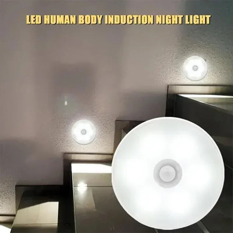 Motion Sensor Puck Lights LED Wireless USB Rechargeable Operated Under Cabinet Lighting on Shelf Display Closet Counter Light