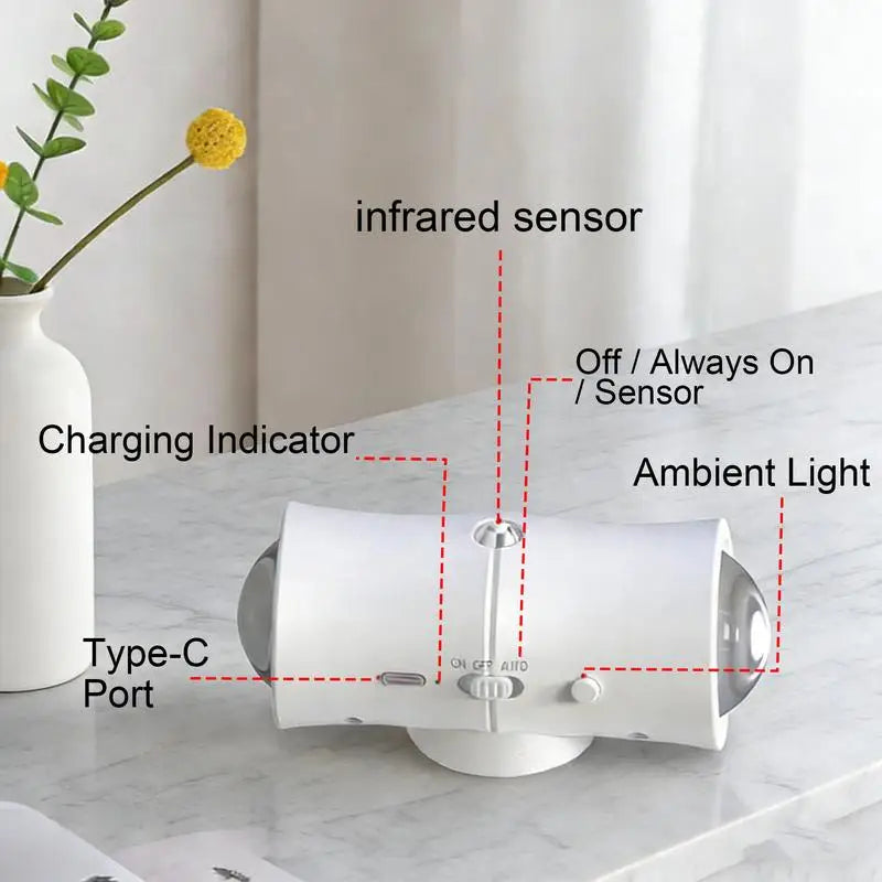 RGB 7colors Motion Sensor LED Night Light USB Charging Intelligent Human Induction Double Head Cabinet Lamp Kitchen Stairs Light