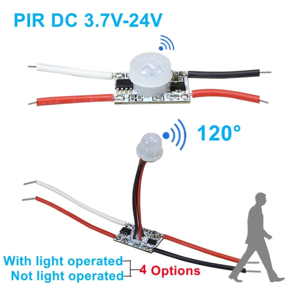 5V 12V 24V Light-operated Switch Movement Detector 6M PIR Motion Sensor Timer Switch Control Light Strip Desk Lamp Night Light