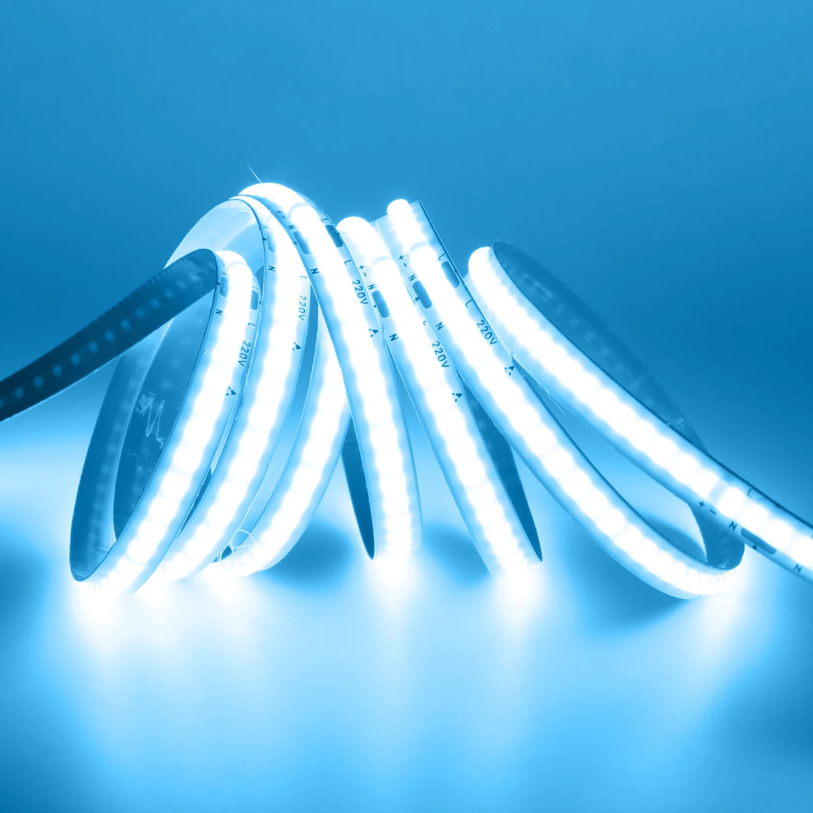 220V COB LED Strip Light 5M 10M 15M 20M Flexible Tape No Need Driver High Brightness 240LEDs RA90 Red Blue White Linear Lighting