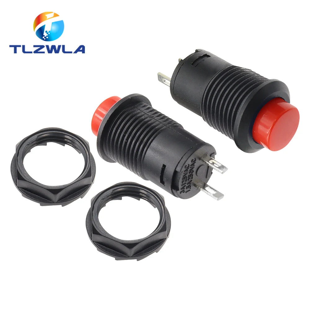 6PCS Self-Lock /Momentary Pushbutton Switches DS228 DS428 12mm OFF- ON Push Button Switch 3A /125VAC 1.5A/250VAC DS-228 DS-428