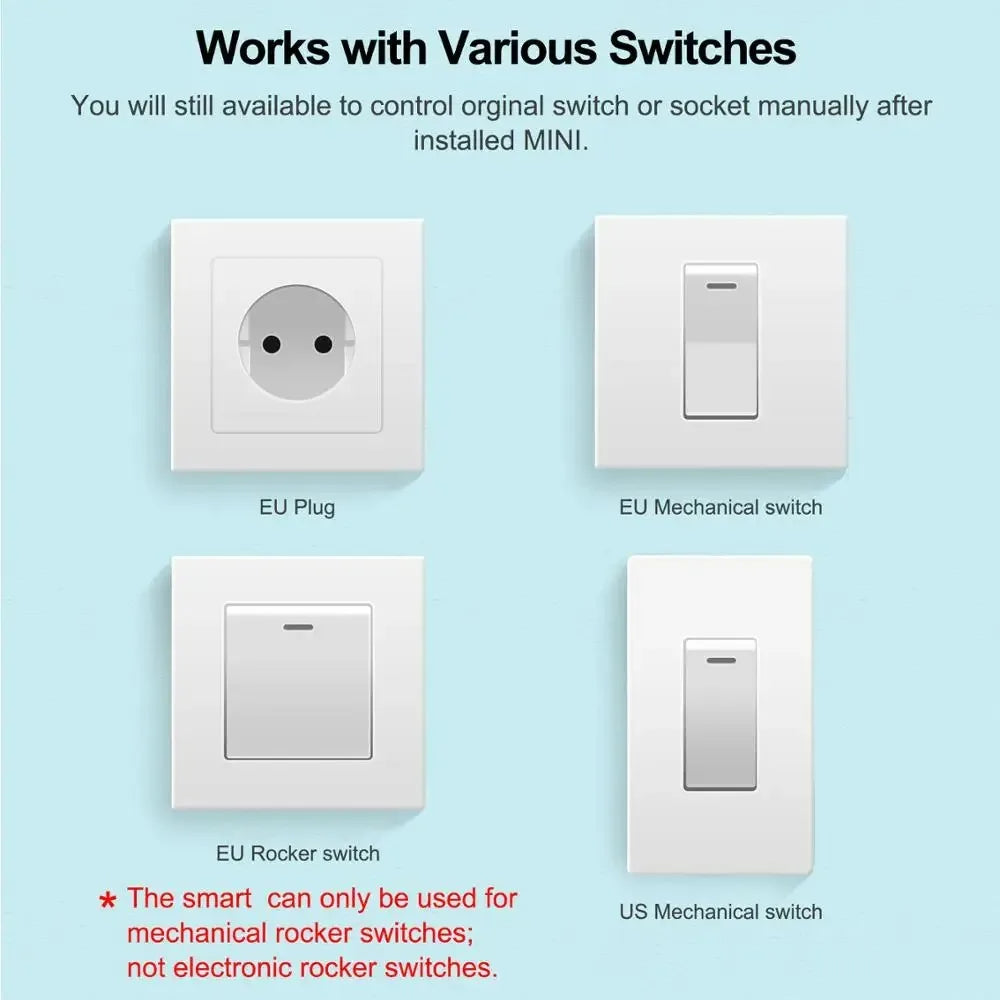 Tuya WiFi Smart Switch 2-way Control 16A 20A Wireless Mini Breaker Smart Life APP Voice Control Works with Alexa Google Home
