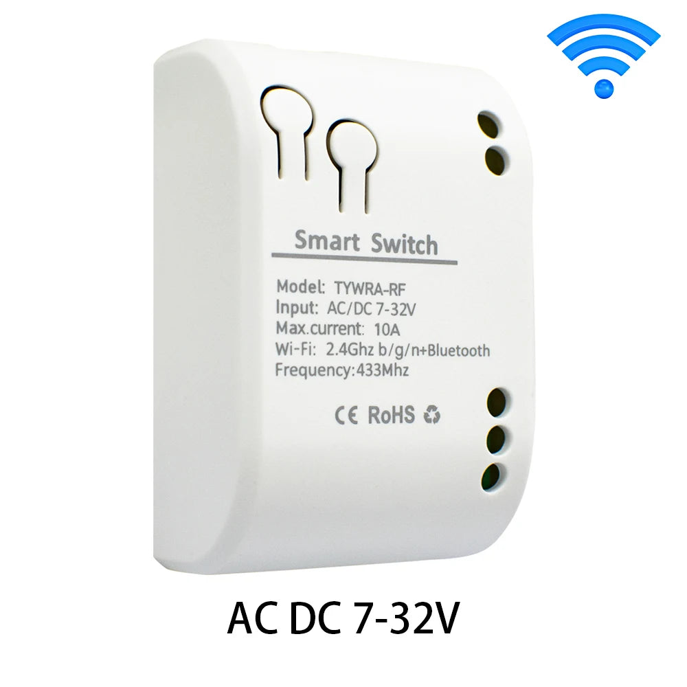 1CH Zigbee/WIFI Smart Relay 12V 24V 220V Dry Contact NO/NC/COM Module Timer Inching Switch for Light/Motor,Works with Tuya Alexa