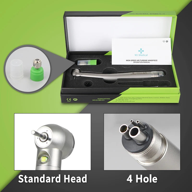 Dental LED High Speed Handpiece Dentist Tips E-Generator rotation Push Button Triple Water Ceramic Rotor Dentistry Sets