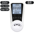 220V Digital Wattmeter AC EU Power Meter LCD Electricy Consumption Meter Socket Wattage Kwh Energy Test FR US BR Power Analyzer