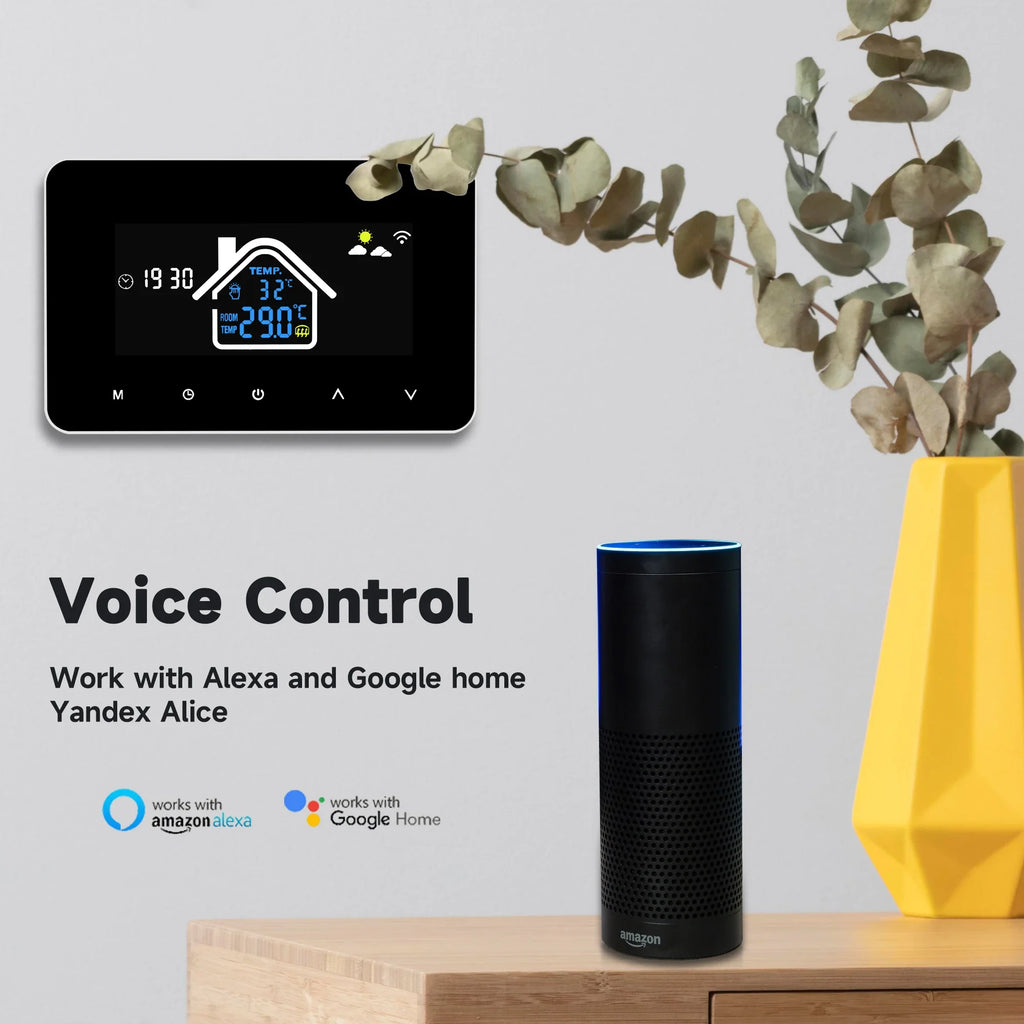 WiFi Smart Thermostat Temperature Controller Electric Floor Heating Water Heating LCD Display for Alice Alexa Google Home