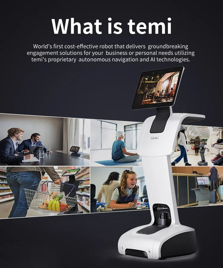 Humanoid Smart Security Temi Robot for Office Factory Warehouse Hospital School Monitoring Safety protection