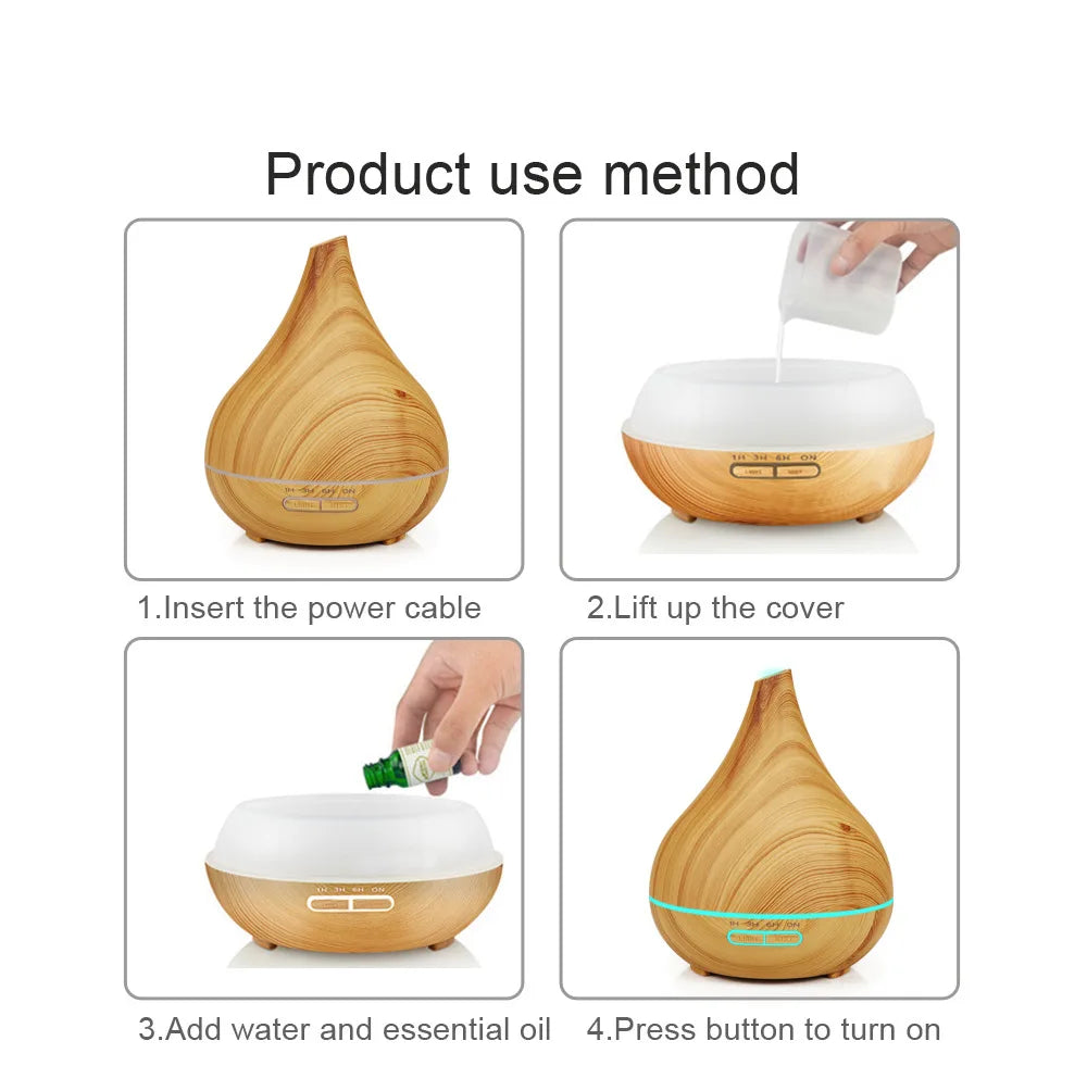 Smart WiFi Wooden Essential Oil Diffuser Air Humidifier Voice Control Humificador For Bedroom Home Plants Support HomeKit