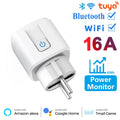 Smart Socket EU 16A/20A AC100-240V Wifi Smart Plug Power Outlet, Alexa Google Home Voice Control, For Tuya Smart Life APP