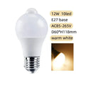 12W E27 LED Motion Sensor Bulb PIR Infrared Auto ON/OFF Night Light for Living Room Parking Hallway