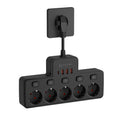 2500W EU AC Plug Power Strip Independent Switch Wall Mounted European Standard Plug Socket Network Filter With USB C Charging