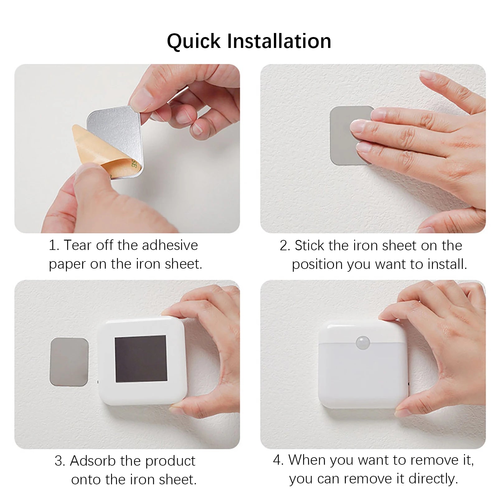LED Night Light, Human Motion Sensor Lamp USB C Rechargeable Closet Light, Wireless LED Wall Lamp For Stairs Closet Kitchen Bed