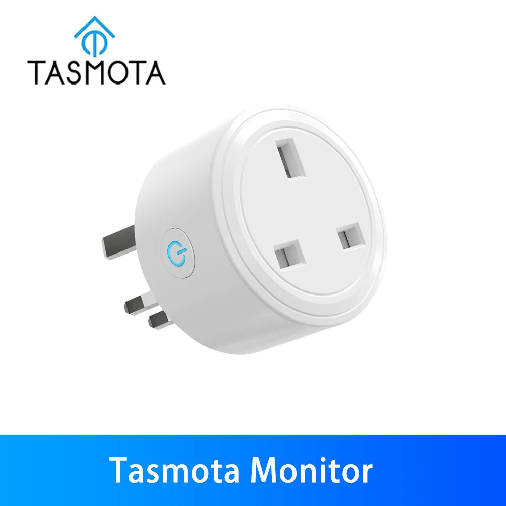 Tasmota UK Smart Plug 16A 20A with WiFi Power Energy Monitor App Remote Control Timer Schedule Voice Control for Alexa Google
