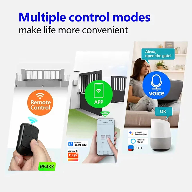 New Universal 433MHz WIFI Smart Switch Module 2CH 433.92MHz Garage Door Remote Control Receiver Gate Controller Works With Tuya