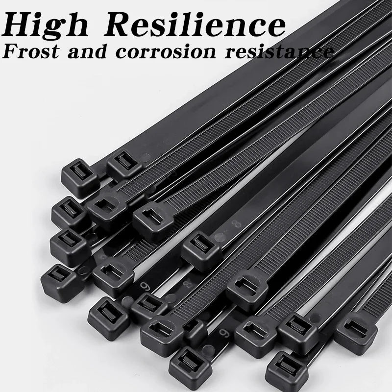 500/1000PCS Plastic Nylon Cable Ties Self-locking Cord Ties Straps Adjustable Cables Fastening Loop Home Office Wire Zip Ties