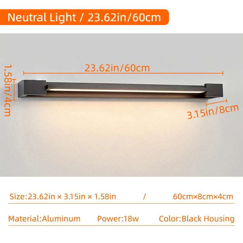 Latest 2026 Rotatable Adjustable LED Wall Lamp,IP65 Aluminum Long Strip Sconce for Bedroom Computer Room Villa Store Interior