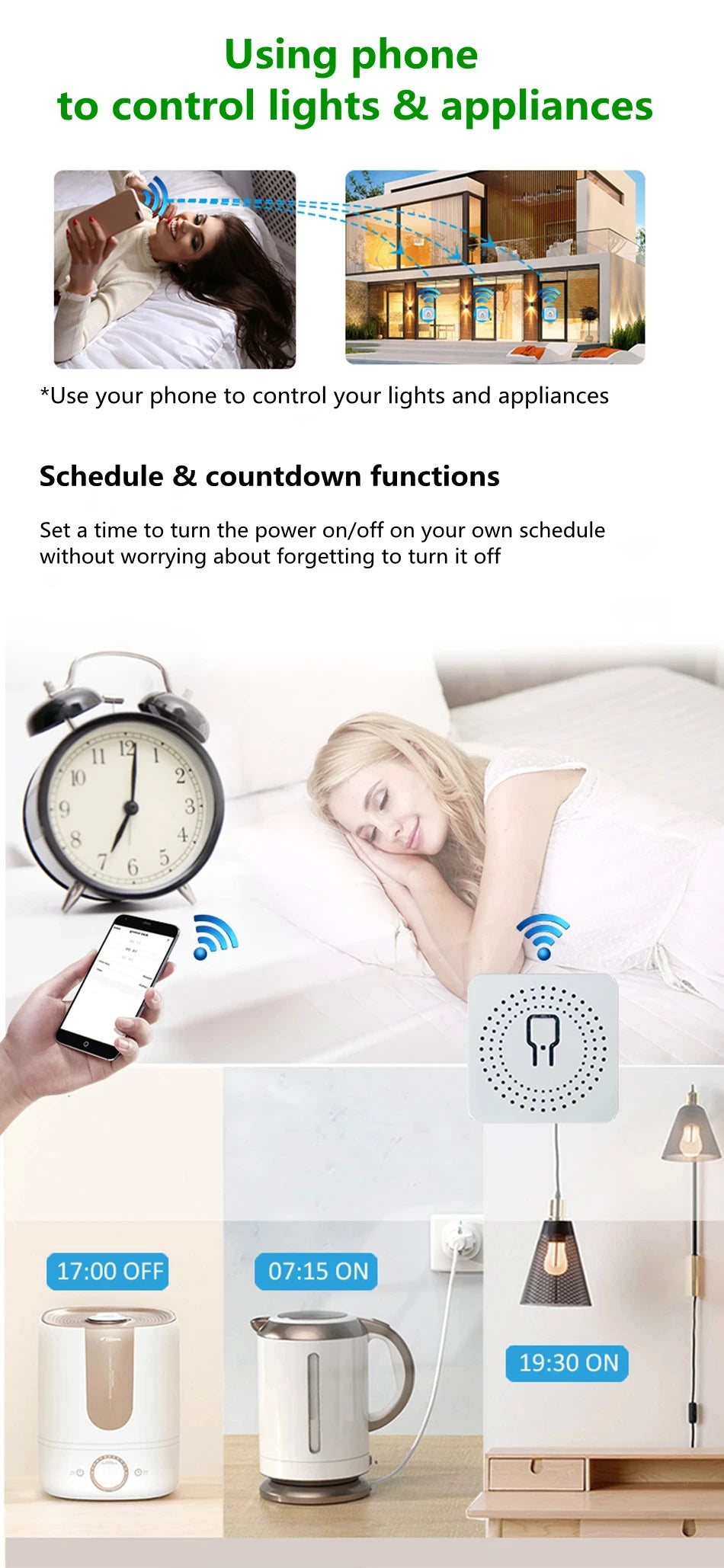 16A Mini Tuya Wifi Smart Switch 2 Way Control DIY Light Switches Alexa Yandex Alice Smart Google Home APP Voice Control