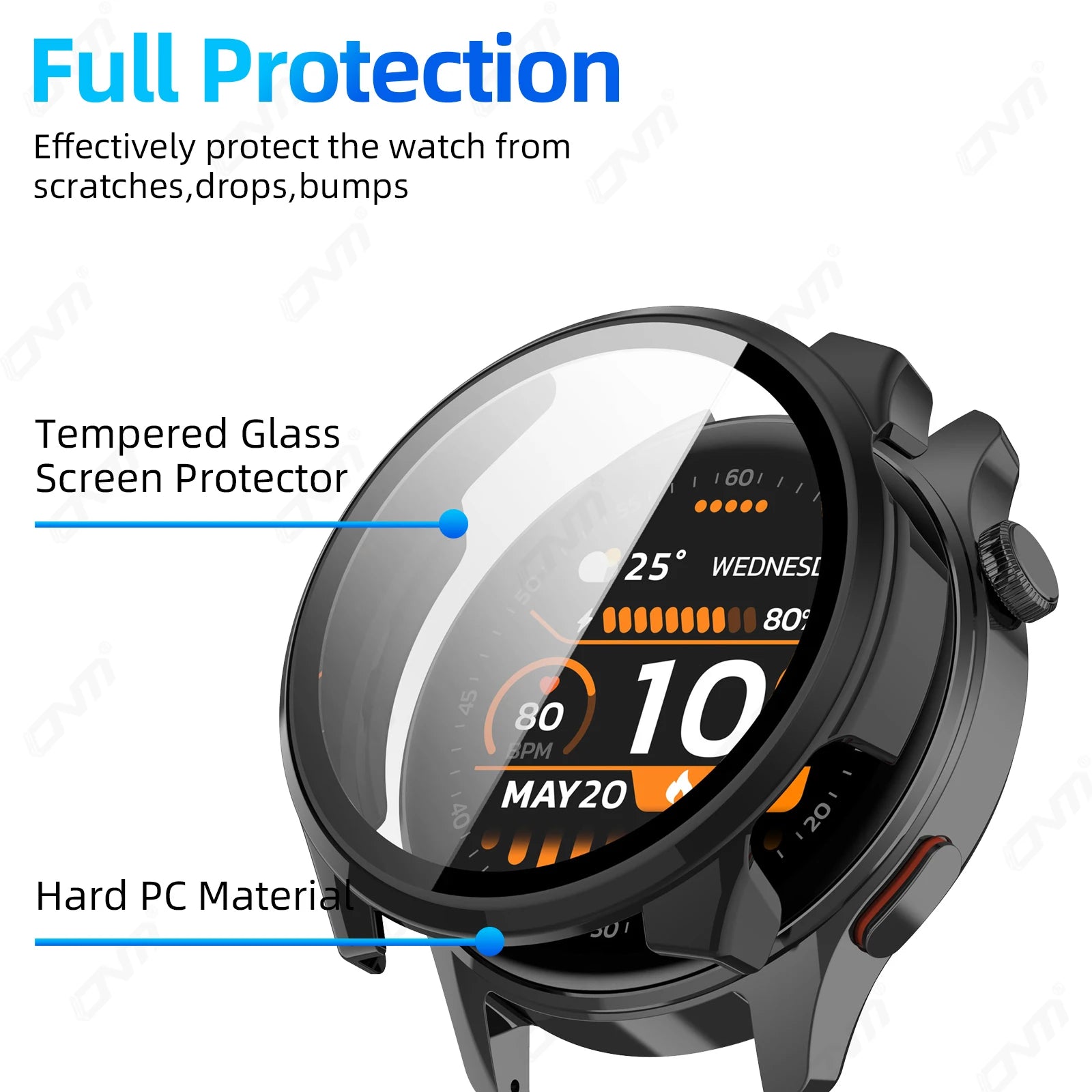 Glass+Case for Haylou Watch 4S Tempered Glass Anti-scratch Screen Protector & Hard PC Protective Bumper Covor Accessories