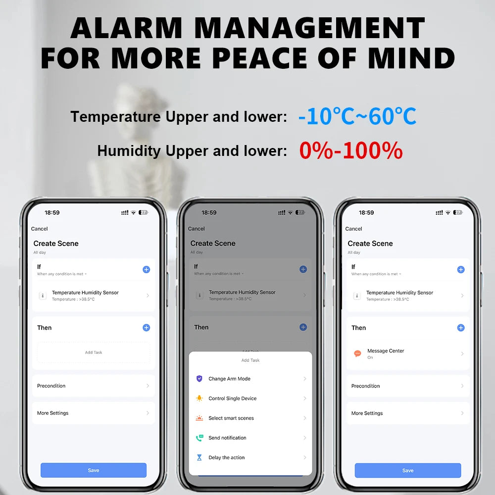 Tuya Zigbee Temperature Humidity Sensor Smart Life Remote Monitor For Smart Home Work with Alexa Google Assistant
